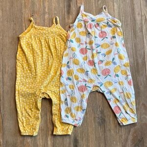 Old Navy Yellow and White, Lemon, Orange and Strawberry Kids Romper Set, 12-18M